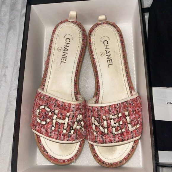 Chanel Tweed Mules Sandals - Picture 4 of 9